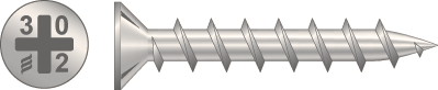 StarPVCU: CFG - Countersunk Screw - Stainless Steel